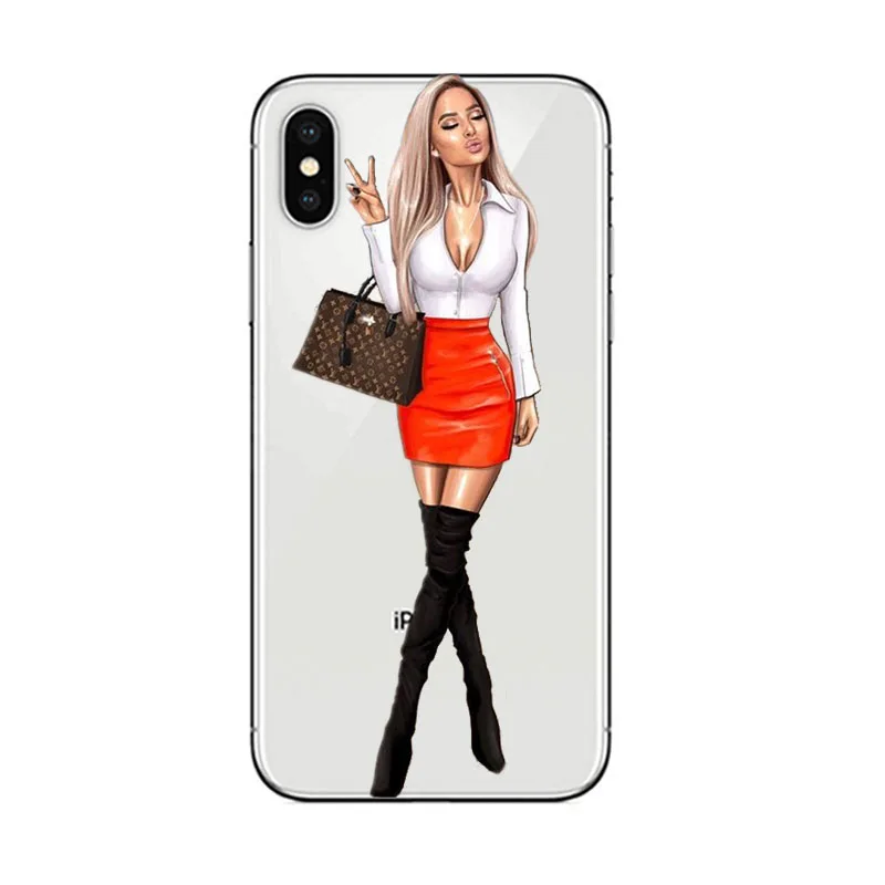 Модный очаровательный женский Мягкий силиконовый чехол для IPhone 5 5s SE 6 6s 7 8 PLUS X XR XS