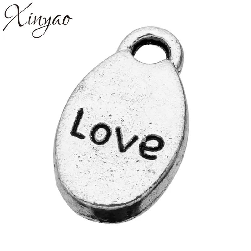 50 шт./лот медные Подвески в виде алфавита любви античные Плавающие серебряного