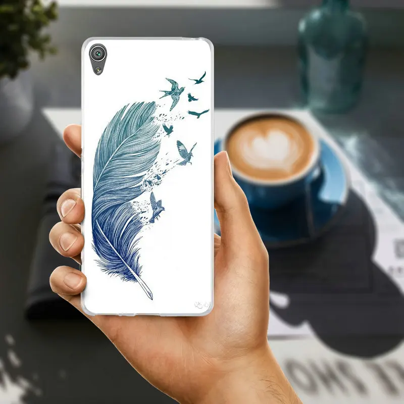 Красочные акварели перья Ясно чехол для sony Xperia Z Z1 Z2 Z3 Z4 Z5 компактный M2 M4 M5 T3 X XA E3 E5