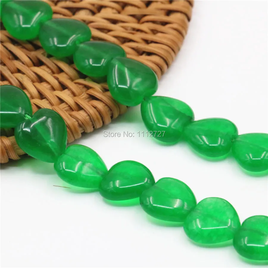 Аксессуары для ювелирных изделий 12 мм Зеленые искусственные камни в форме сердца