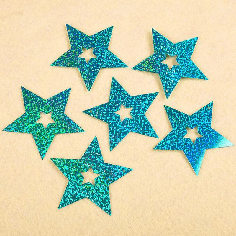 100pcs Bling Shiny Paperboard Multicolor Stars Balloons Pendant And Ribbon Wedding Marriage Balloon Decoration Party Supplie | Дом и сад