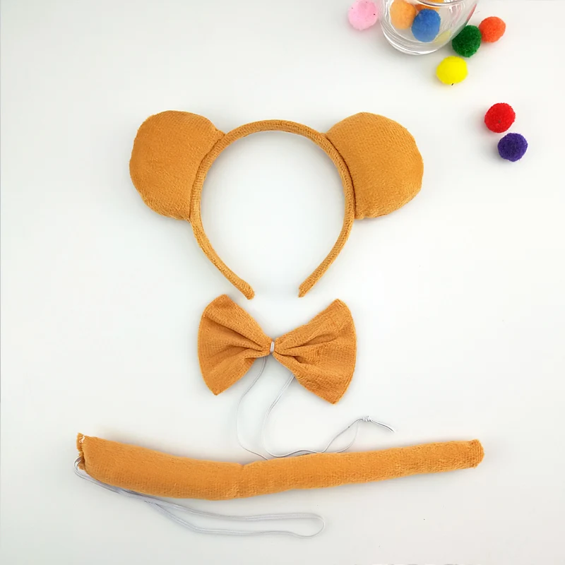 

Carnival Animal Bear Headband Tail Tie Gloves Cosplay Props Birthday Party Halloween Costume for Kids Adult Gift Christmas
