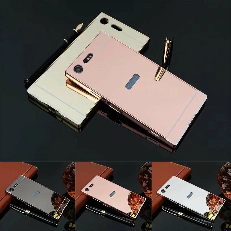 Роскошное зеркало из розового золота чехлы для sony Xperia XZ Premium alumium металлическая рамка оболочка задняя крышка для sony XZ Premium E5563