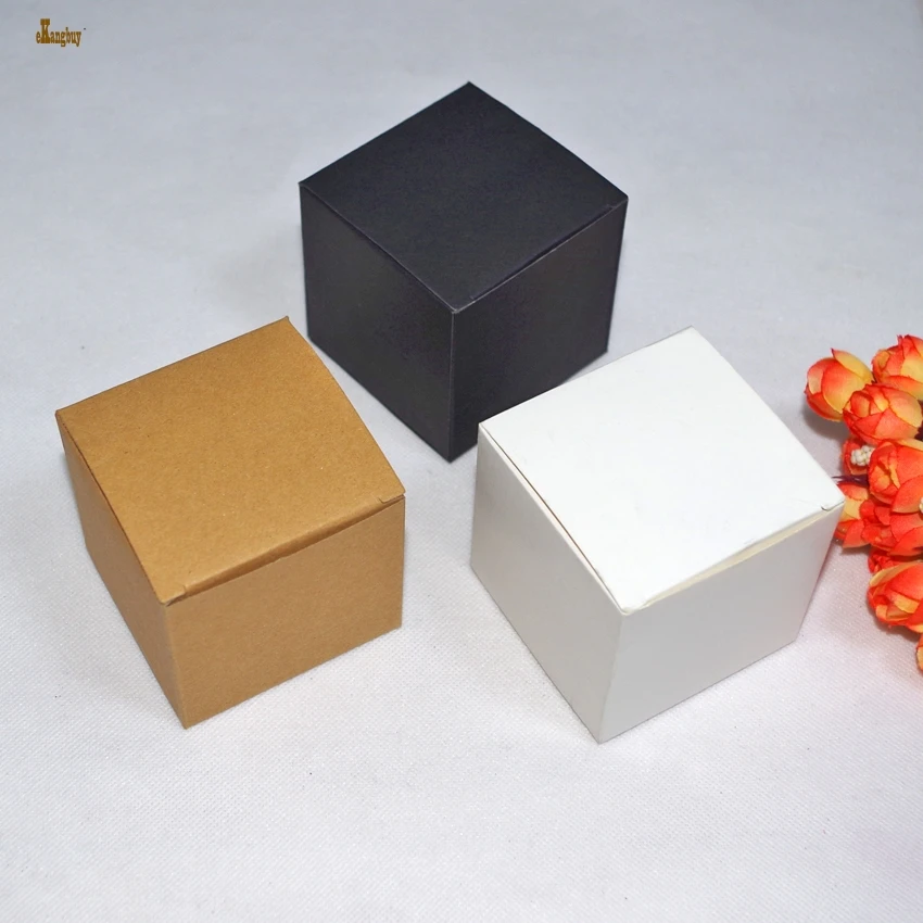 

2021 50pcs/lot 7x7x7cm Cute Small Kraft Paper Packaging Box Diy Lipstick Perfume Essential Oil Bottle Boxes For Valve Tubes Too
