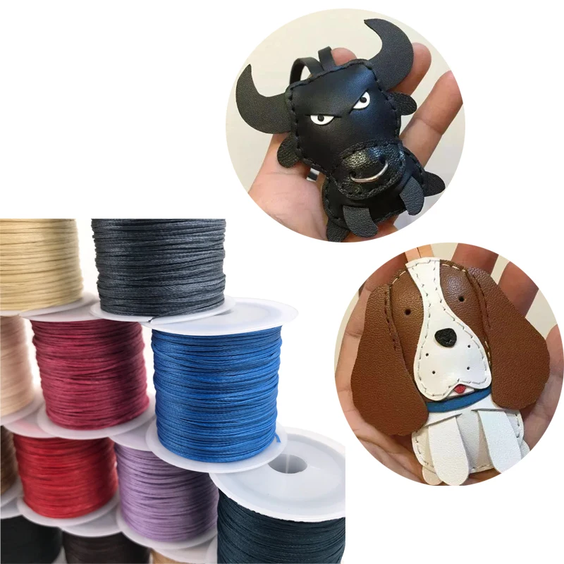 150D wax thread 50 meters Leather decorative sewing thread DIY Handmade Flat Wax Line Silicon wax wire Leather splicing
