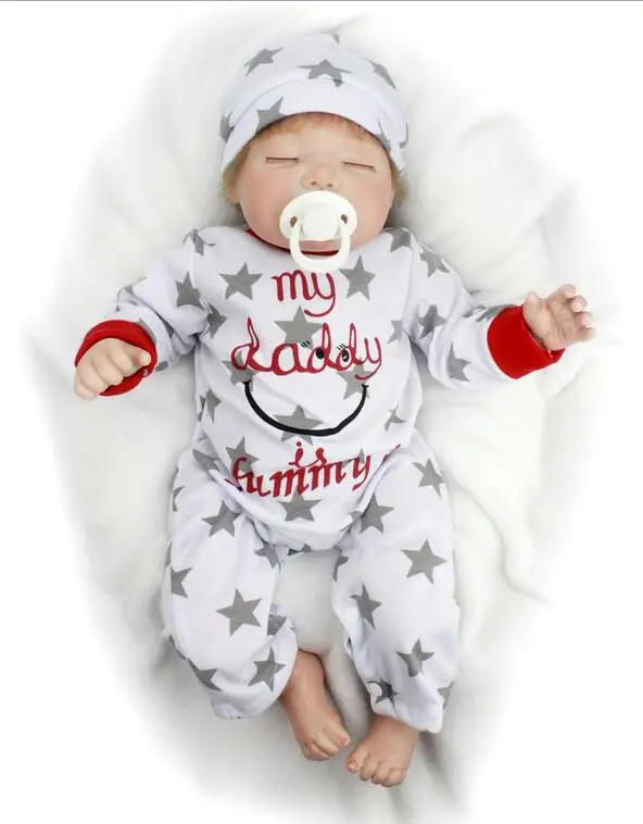 22 &quot/55 см силикона Reborn Baby Doll Bebe Lifelike реалистичный игровой дом игрушки детям