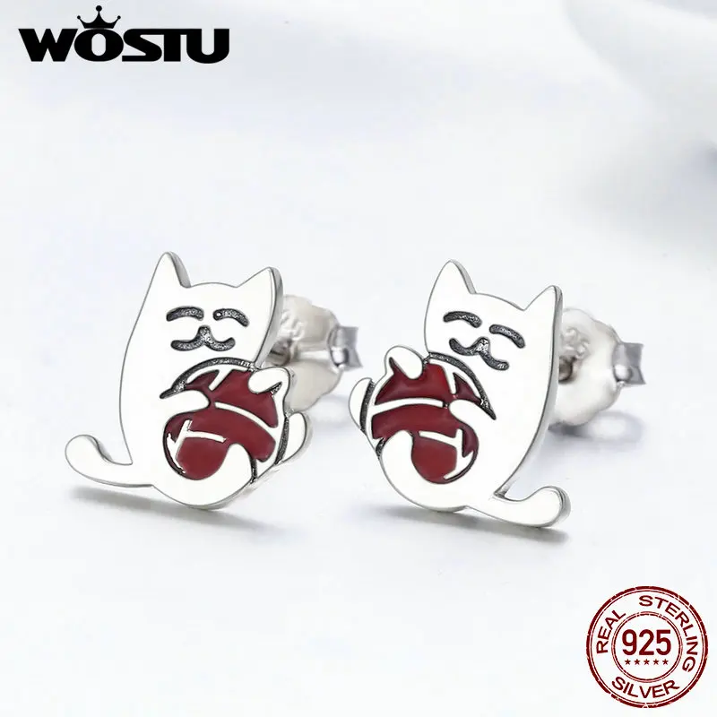 Женские серьги гвоздики WOSTU из стерлингового серебра 925 пробы с изысканным