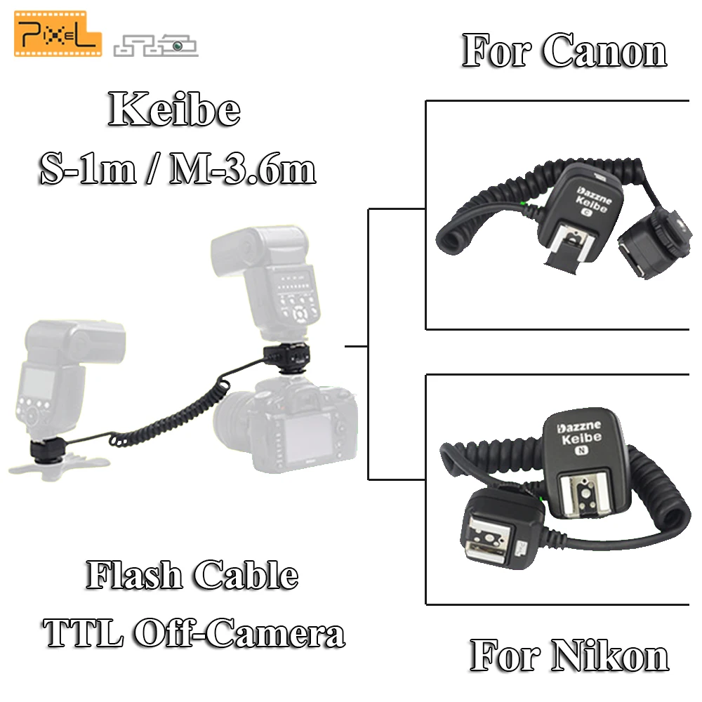 TTL кабель вспышки для внешней камеры Pixel Keibe 1 м/3 6 м HSS Flashgun синхронизации заменяет