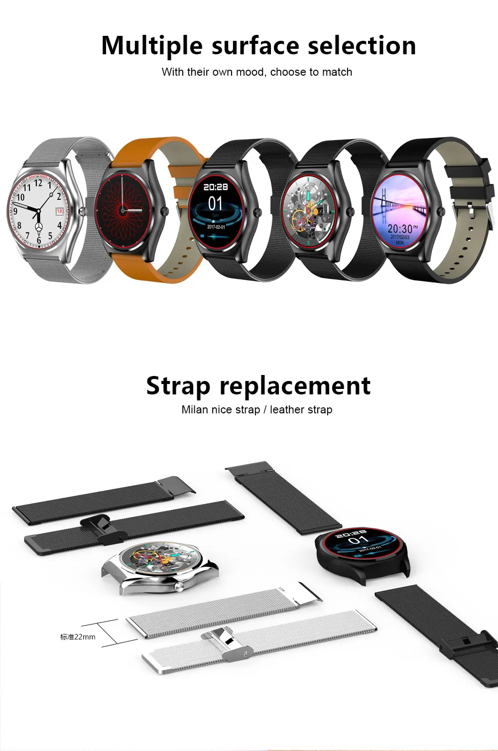 Новые смарт-часы для мужчин для IOS Android smartwatch Поддержка facebook whatsapp Удаленная камера замена ремешок часы PK KW88 KW28 N3
