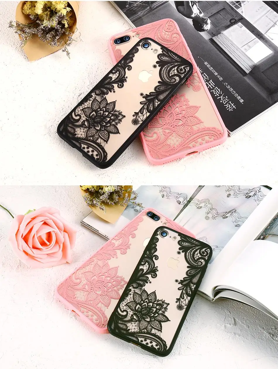 KISSCASE чехол для iPhone XR 5s 5 Se 6 7 8 Plus роскошный кружевной цветок задняя крышка для iPhone 8 7 Plus 6 S Plus XS Max XR X Capinhas