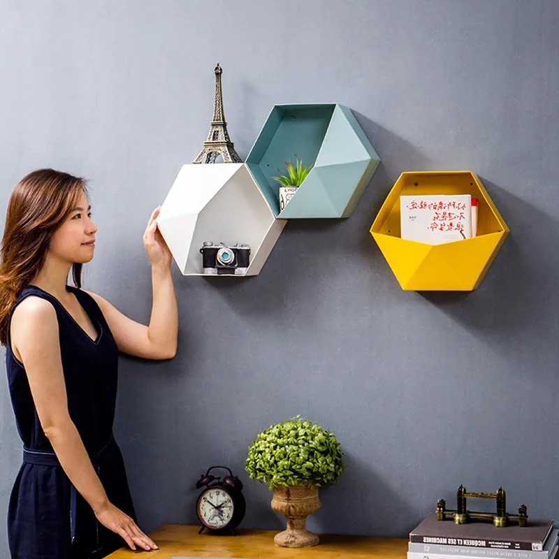 Металлическая Шестигранная подвесная полка современные персонализированные