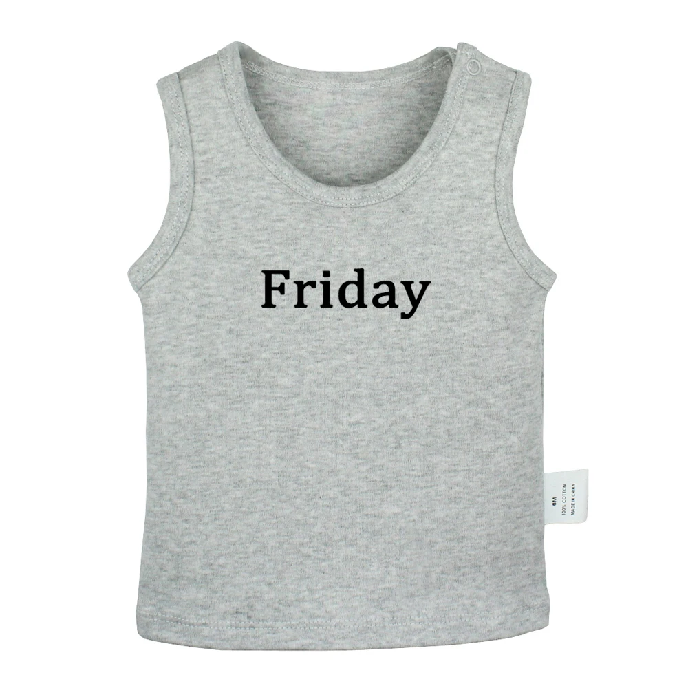 Майка для новорожденных с принтом в понедельник четверг пятницу субботу уличные