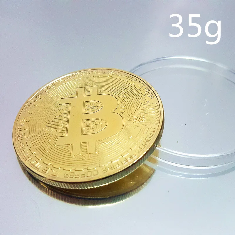 Gold Позолоченный физический Биткоин Casascius Бит монета BTC чехол Подарок физический Металл антикварная имитация арт-коллекция монет BTC 1 шт - Цвет: Gold
