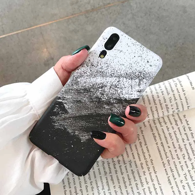 JIBAN черный белый картина из песка матовый чехол для OPPO iphone R9 9 Rplus R9Splus R11s R11splus
