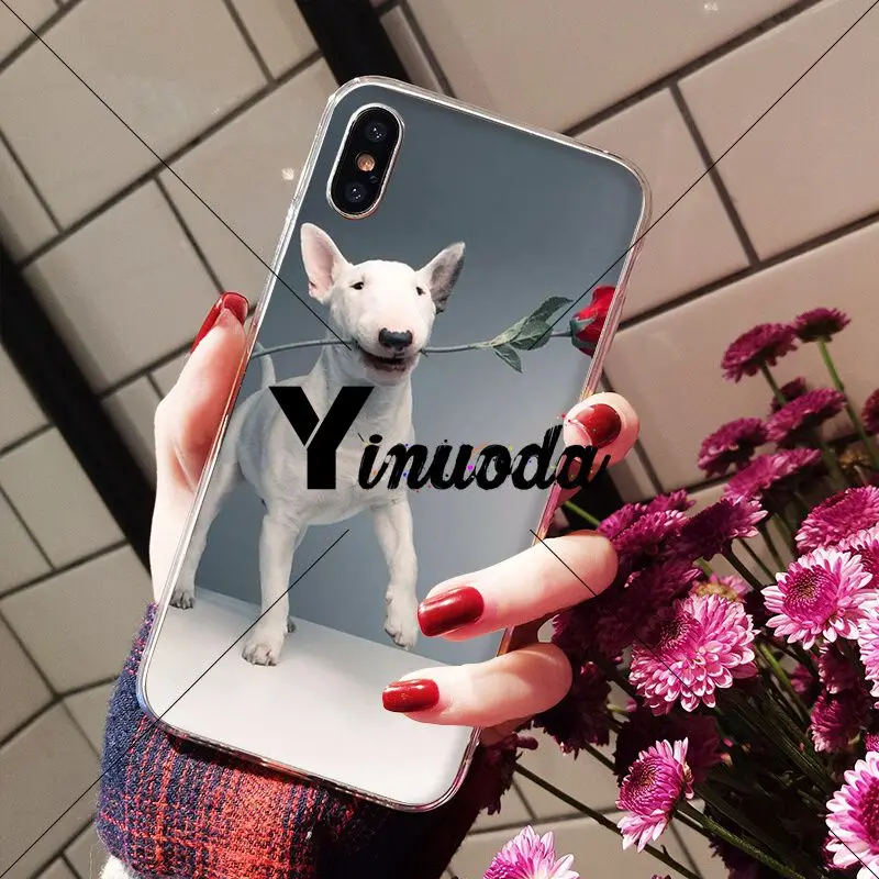 Yinuoda бультерьер собака DIY Окрашенные аксессуары для телефона чехол Apple iPhone 8 7 6 6S Plus