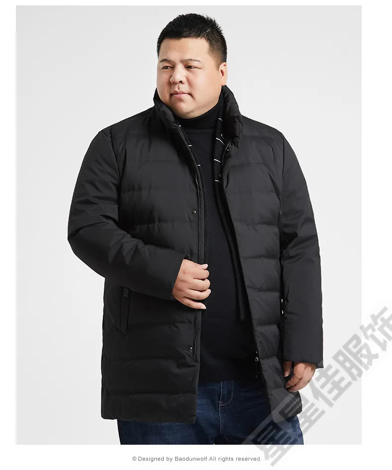 10XL 9XL 8XL белая мужская зимняя куртка на утином пуху Сверхлегкий пуховик