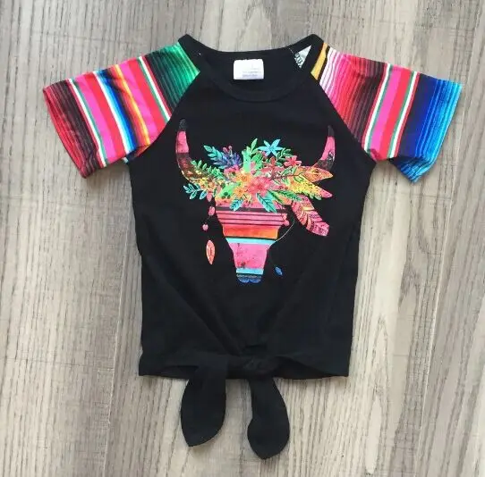 baby Новая летняя детская одежда для маленьких девочек, комплекты одежды, топ, футболка, raglans serape, с цветочным рисунком, из молочного шелка, с оборками, с бантом - Цвет: baby