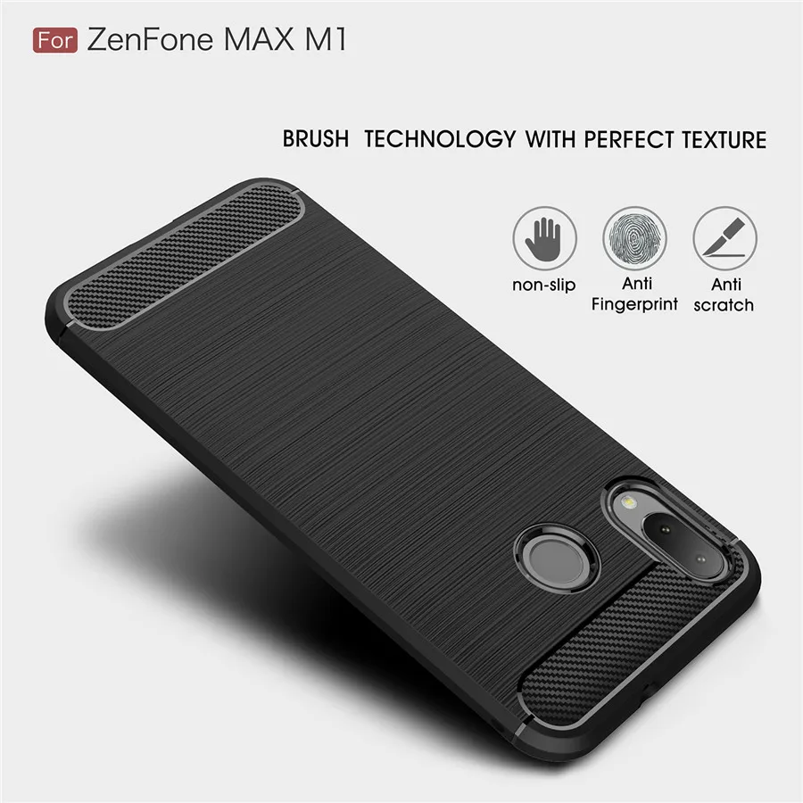 Экологичный чехол из углеродного волокна для Asus Zenfone Max M1 ZB555KL Case zc521tl мягкий