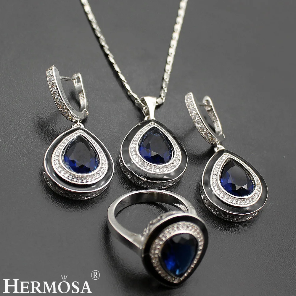 Hermosa ювелирные изделия Новый кубический циркон микро голубой падение