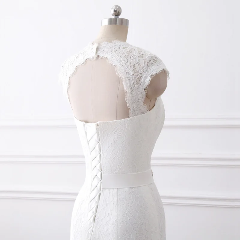 Простое кружевное свадебное платье Popodion белое русалка женское невесты
