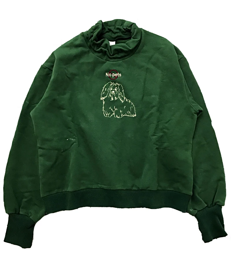 Женский хлопковый свитер с оборками и надписью в виде щенка теплая зимняя