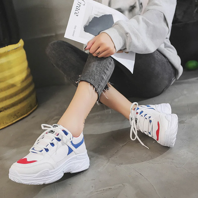 Женская спортивная обувь удобная на платформе женские кроссовки chaussure femme C8187