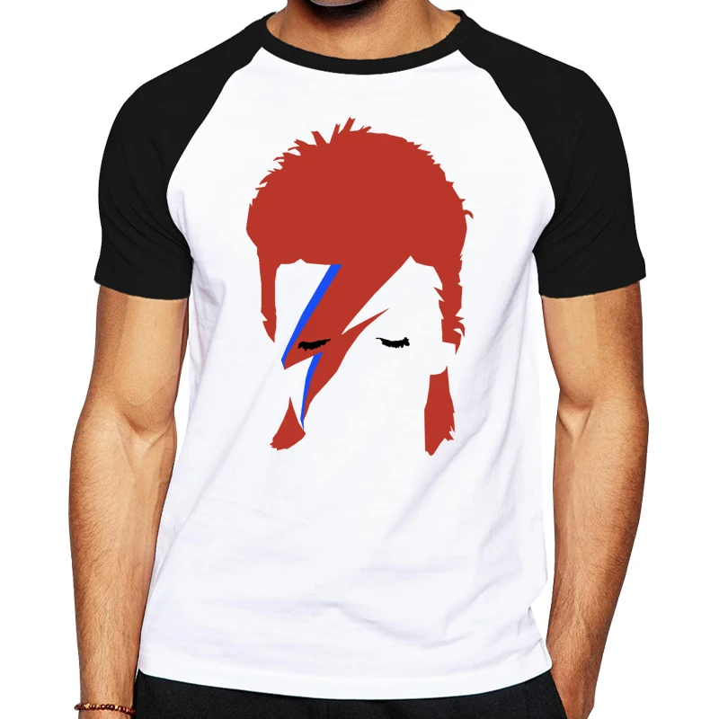 Модные рубашки с персонажами Модель 2016 года Мужская футболка принтом рок Боуи