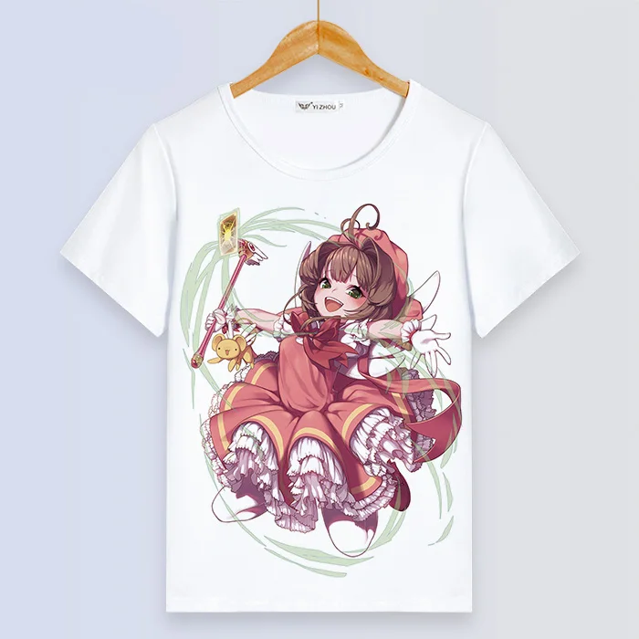 Cardcaptor Sakura, женская футболка Kawaii, короткий рукав, летняя, Femme, футболка, Harajuku, свободные топы, пара, одежда для девочек, милые пальто