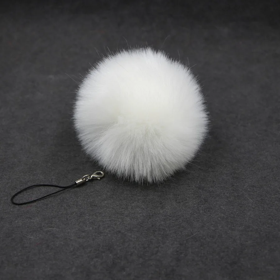 Модный пушистый брелок 8 см с розовым красным помпоном для женщин и девушек из