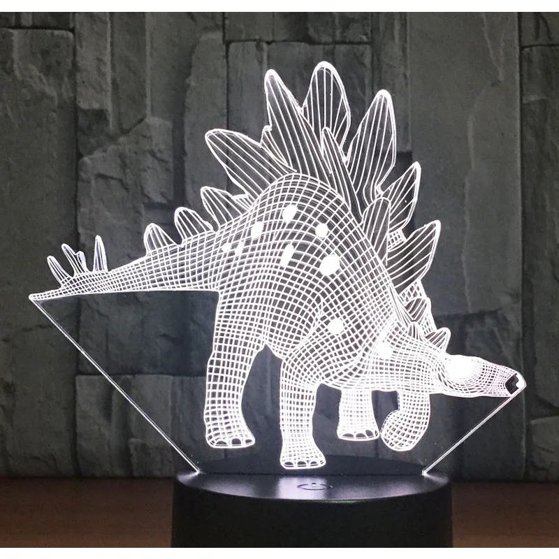 3D LED ночник динозавр Стегозавр с 7 видов цветов свет для украшения дома лампа