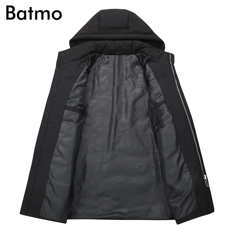 Мужская теплая парка Batmo куртка на 2018 белом утином пуху с капюшоном зима