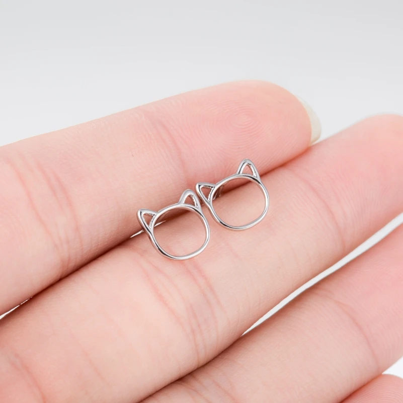 Женские ассиметричные серьги Oly2u в виде кота высокое качество|cat earrings|asymmetric earrings