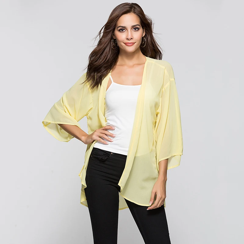 Женская шифоновая блузка с рукавом летучая мышь и круглым вырезом|blusas style|chiffon