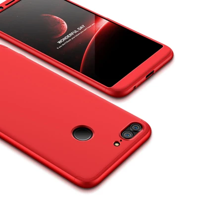 Полный защитный чехол для huawei Honor 9 Lite, модная матовая задняя крышка 3 в 1, чехол для мобильного телефона huawei Honor 9 Lite, Жесткий Чехол - Цвет: Красный