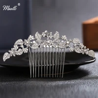 miallo austrian rhinestone crystal hair combs wedding tiara bridal party gift silver plated vintage hair pins hair accessories