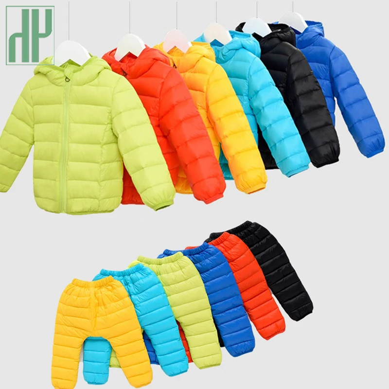 HH kids/Зимние костюмы с капюшоном Одежда для девочек пуховик + брюки