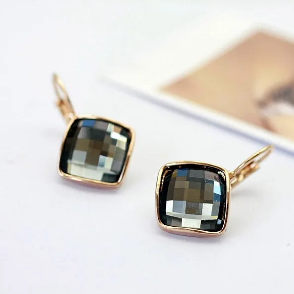 Кольцо и серьги MOONROCY с черным кристаллом для женщин девушек Ювелирный Комплект