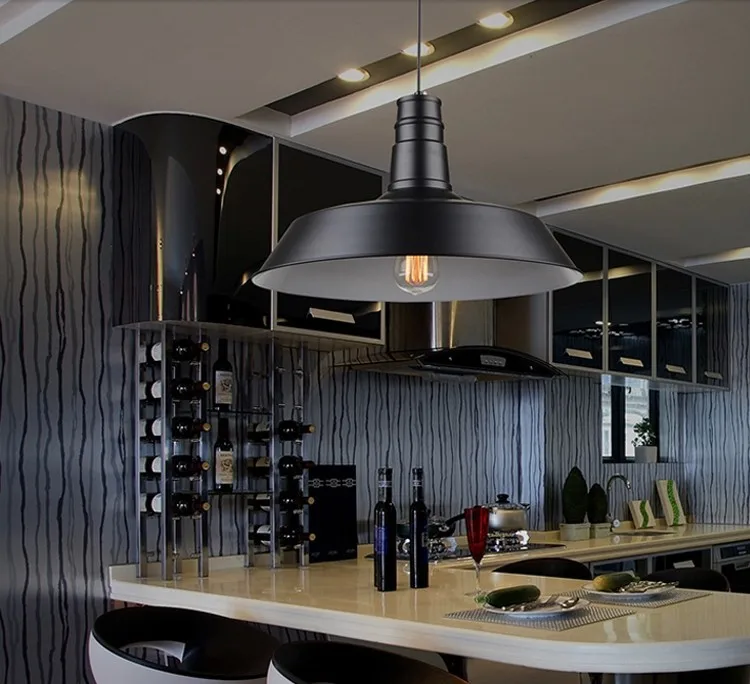 Лофт промышленный винтажный подвесной светильник Ретро с абажуром|light bulb battery