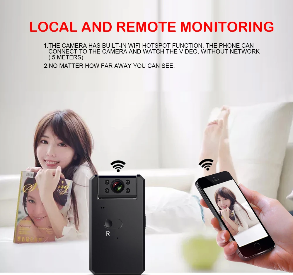 1080P Wi Fi мини камера инфракрасная ночная версия электронная почта HD DVR с углом
