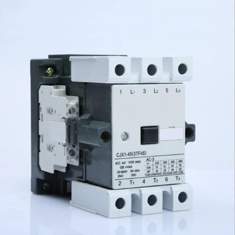 CJX1 45A AC 45/22 3TF46 Электрический магнитный контактор 3 Полюсные замыкатели 24 В 220 380 2NO +
