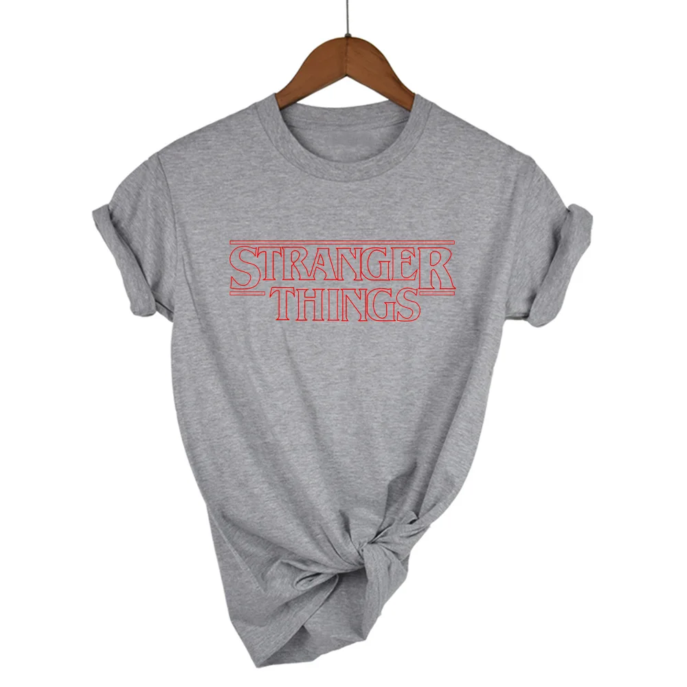 Женская свободная футболка STRANGER THINGS летняя хлопковая с короткими рукавами и