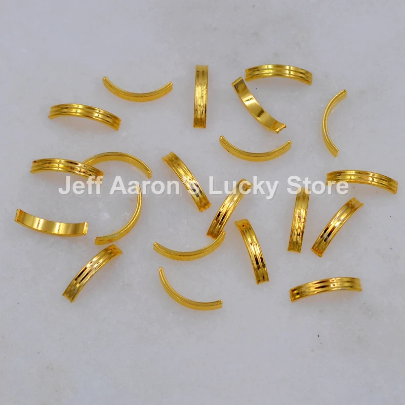 40 шт. изогнутые Серебристые золотистые металлические 3D украшения для ногтей