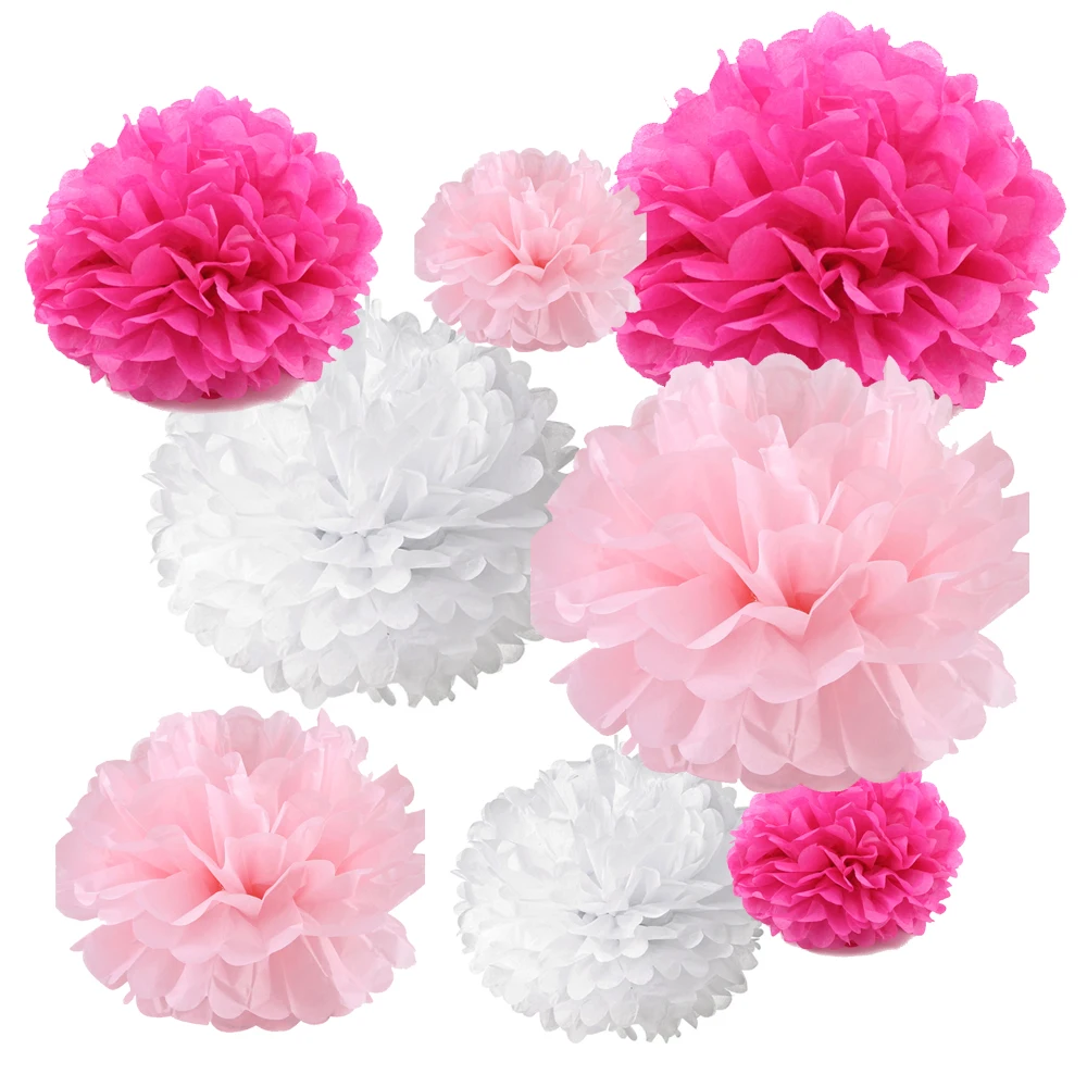 Одна упаковка (18 шт.) тканевая подвесная бумага Pom Poms цветочный шар для свадьбы