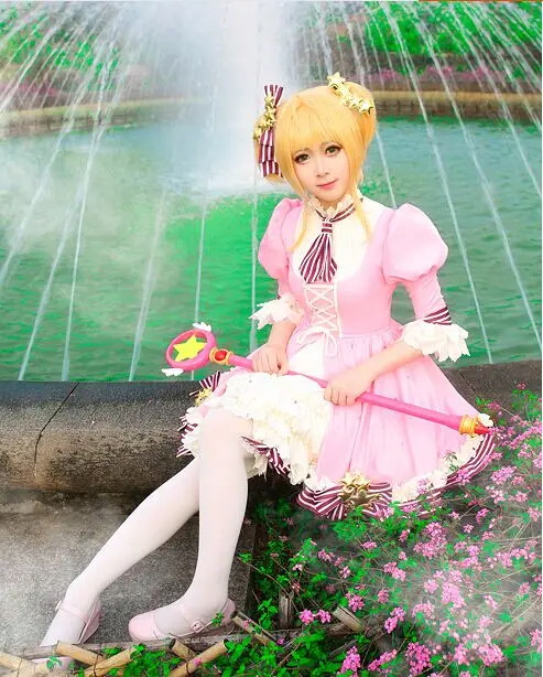 Кардкаптор Сакура КИНОМОТО косплей костюм магическое розовое платье/костюм 11 |