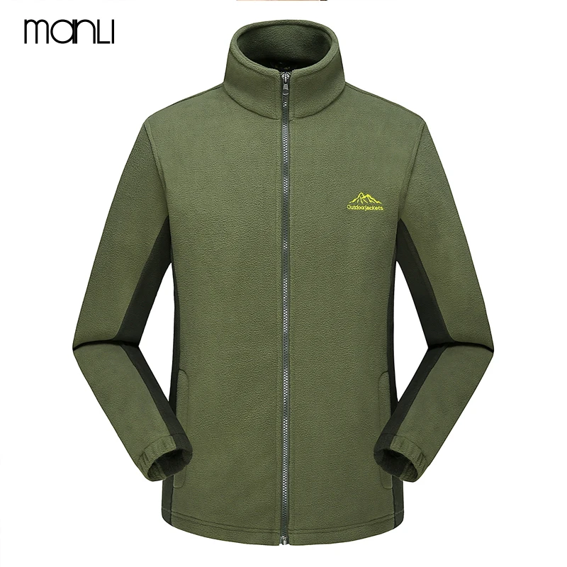 Мужская и Женская флисовая куртка MANLI теплая ветрозащитная на молнии для