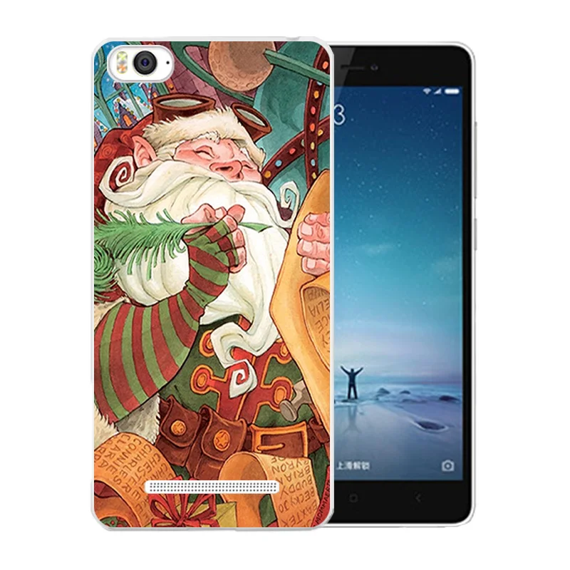 Чехол для Xiaomi Mi 4i Mi4i Mi4C 4C чехол с рисунком Merry X'MAS мягкий из ТПУ роскошный