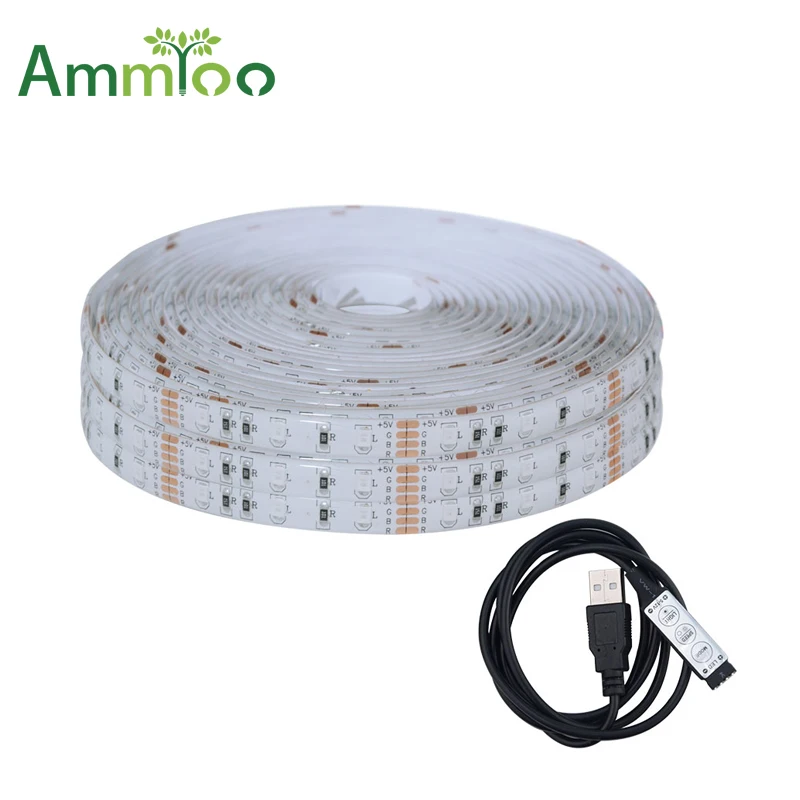 Светодиодная лента AmmToo 50 см 1 м 2 3 4 5 RGB питание от USB В SMD 2835 декоративная настольная