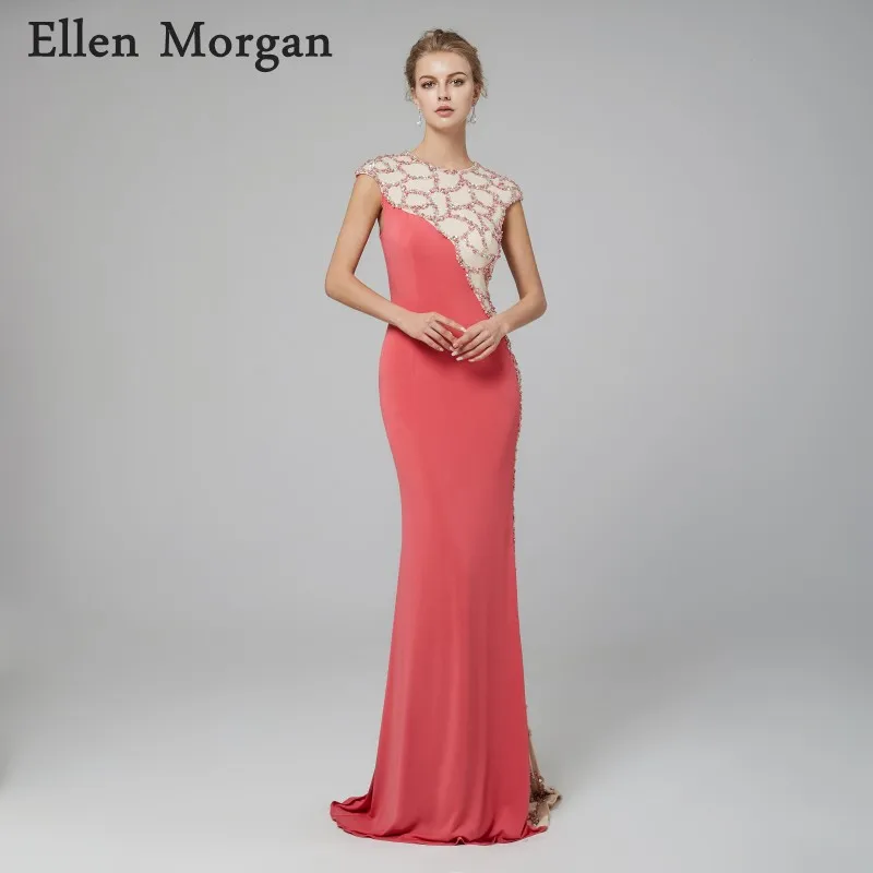 

Женское вечернее платье-русалка, элегантное красное платье из джерси с бусинами, украшенное бусинами, в стиле звезд, для выпускного вечера и...