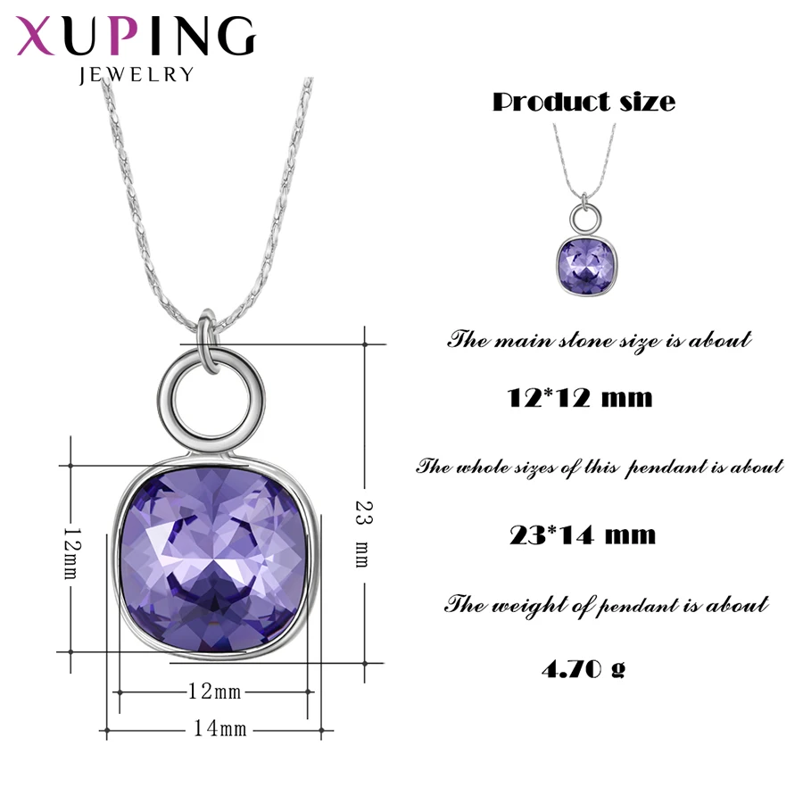 Xuping ювелирные изделия элегантные модные женские кристаллы подвеска ожерелья на