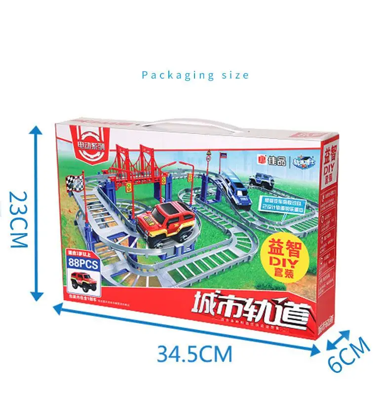 Electric Racing rail car for kids baby Railway Track Road Transportation Building Slot Sets with color box | Игрушки и хобби
